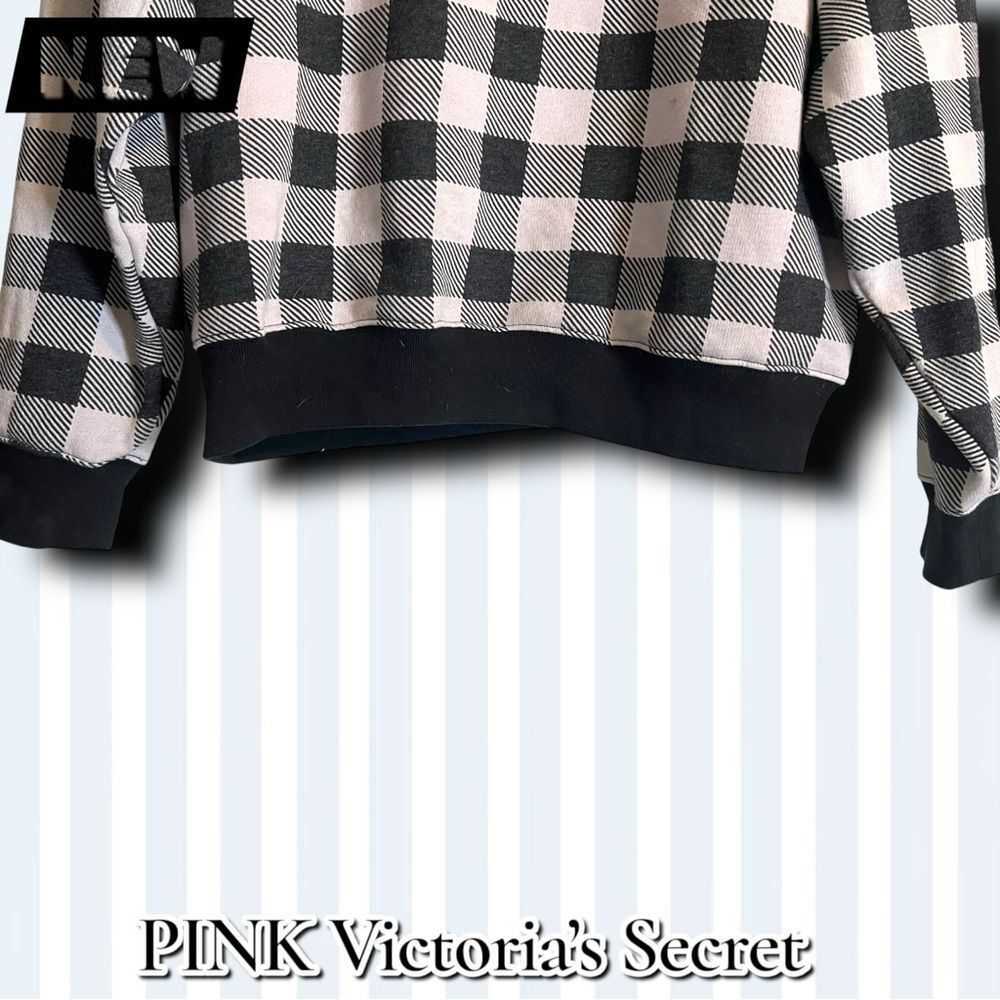 New PINK Victoria’s Secret Buffalo Plaid Crewneck Sweatshirt – XS - Picture 2 of 7